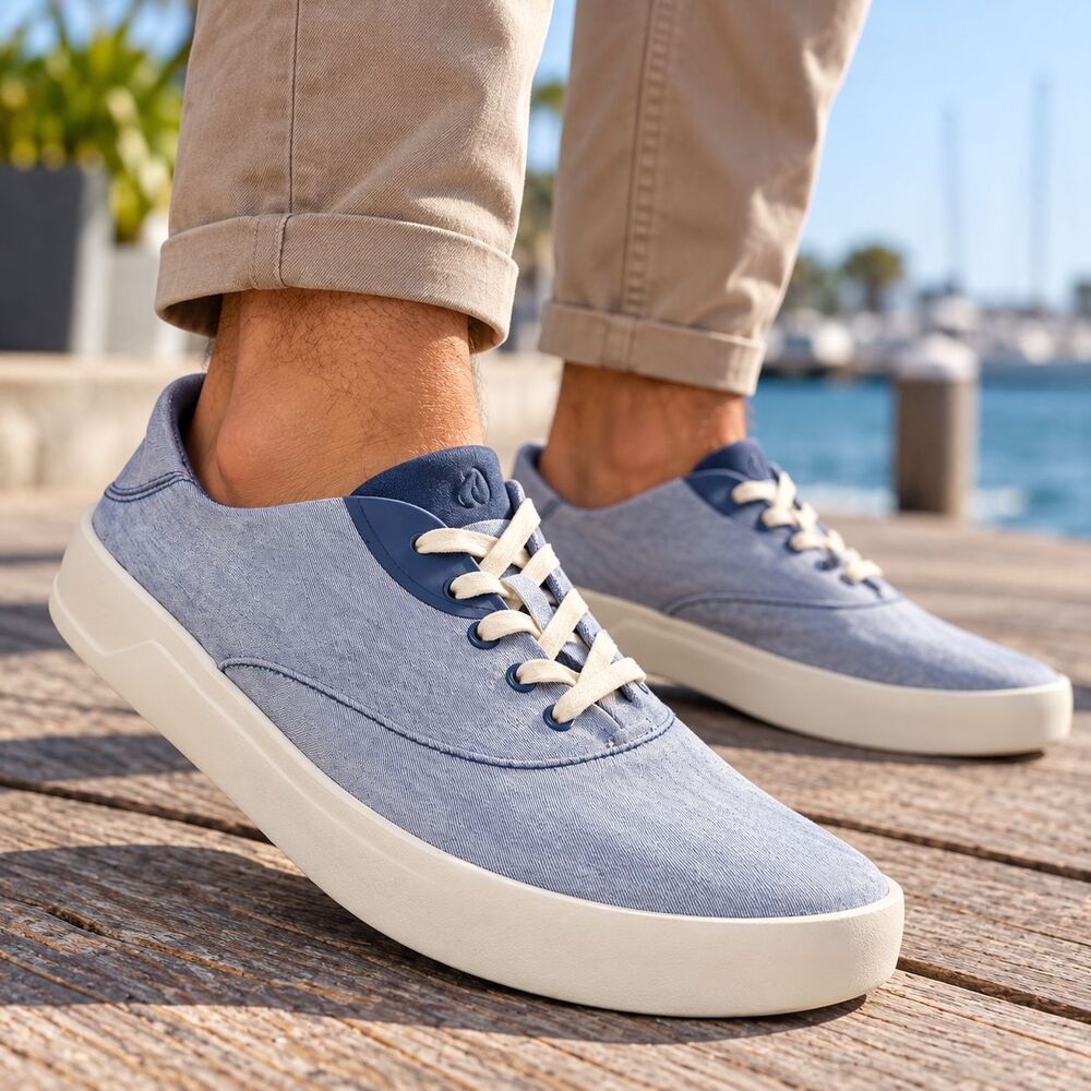 OluKai Tradewind Shoes Mens Size 11 Blue Canvas Casual Sneakers 10533-5454
